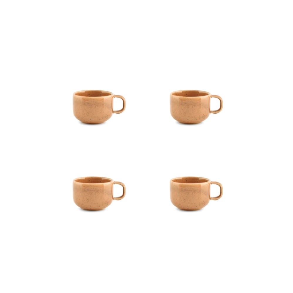 Lot de 4 tasses orange en grès 22cl Lot de 4 tasses orange en grès 22cl