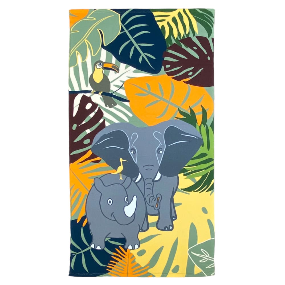 Toalla de playa  "elephant"   niño 70x140cm 250 g/m² verde claro