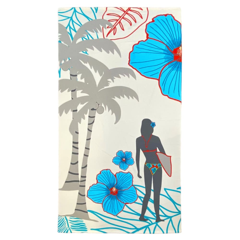Serviette de plage microfibre ''Surftime'' 90x170cm écru