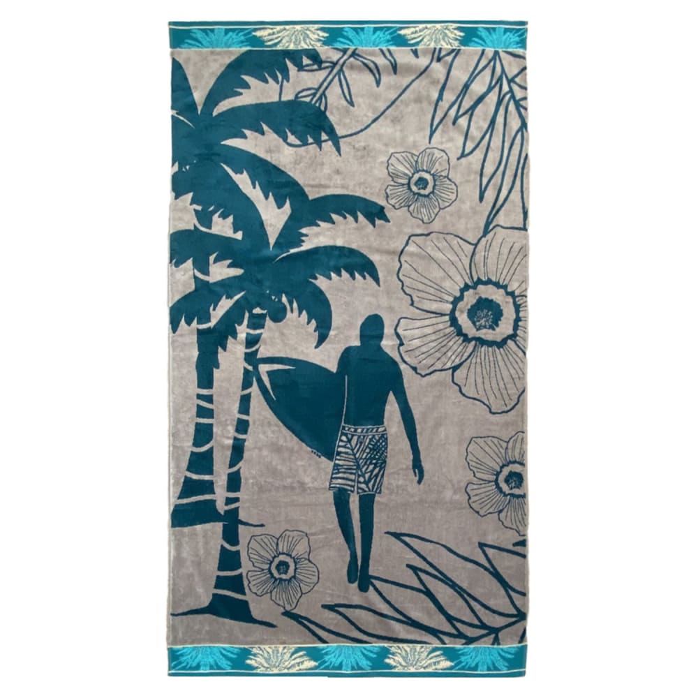 Serviette de plage éponge velours Jacquard ''Dixon'' 100x175 taupe