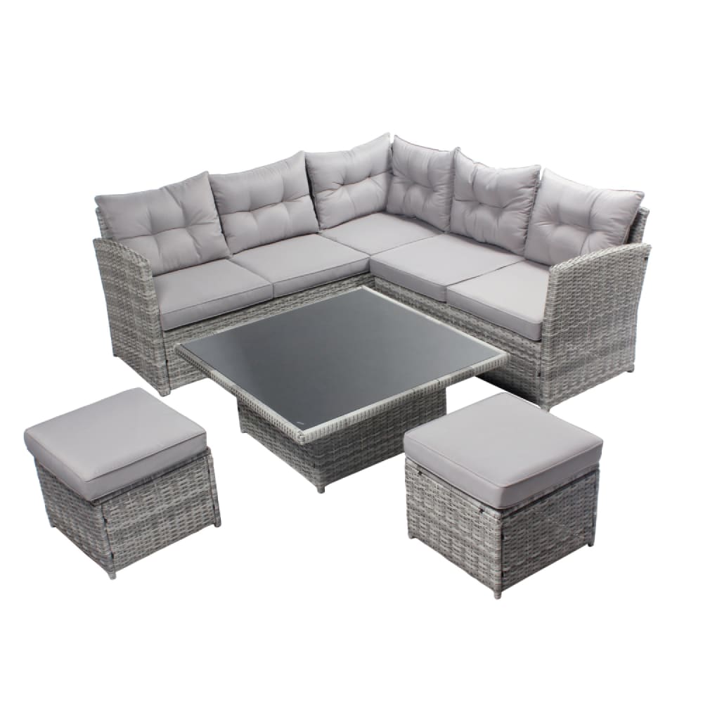 Salon de jardin 6 places gris