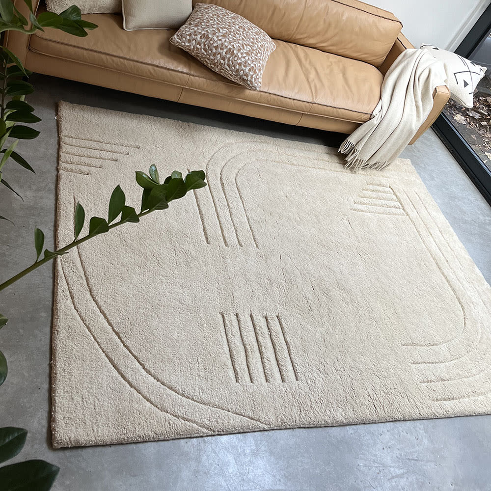 Tapis en laine Ligne Déco blanc cassé 160x230 — vue 3