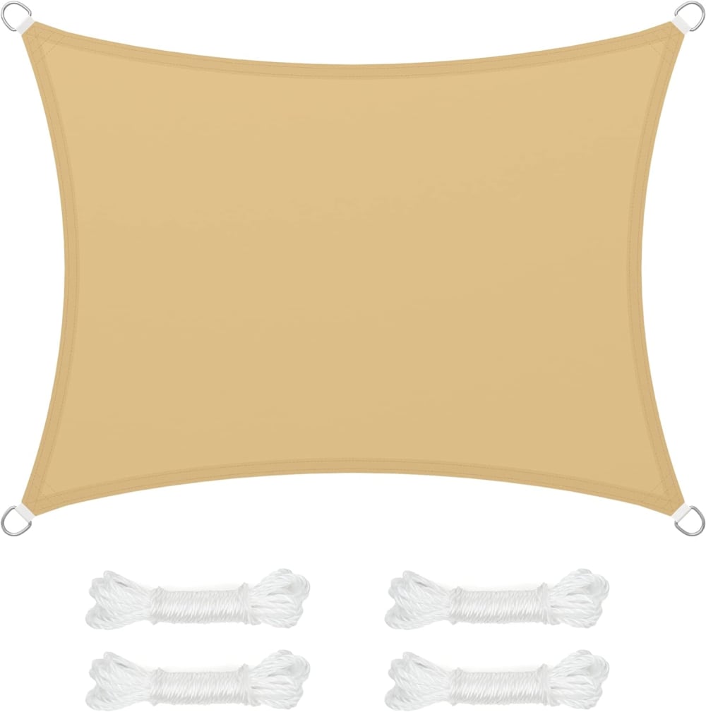 Voile d’ombrage 3 x 4 m Protection solaire polyester jaune