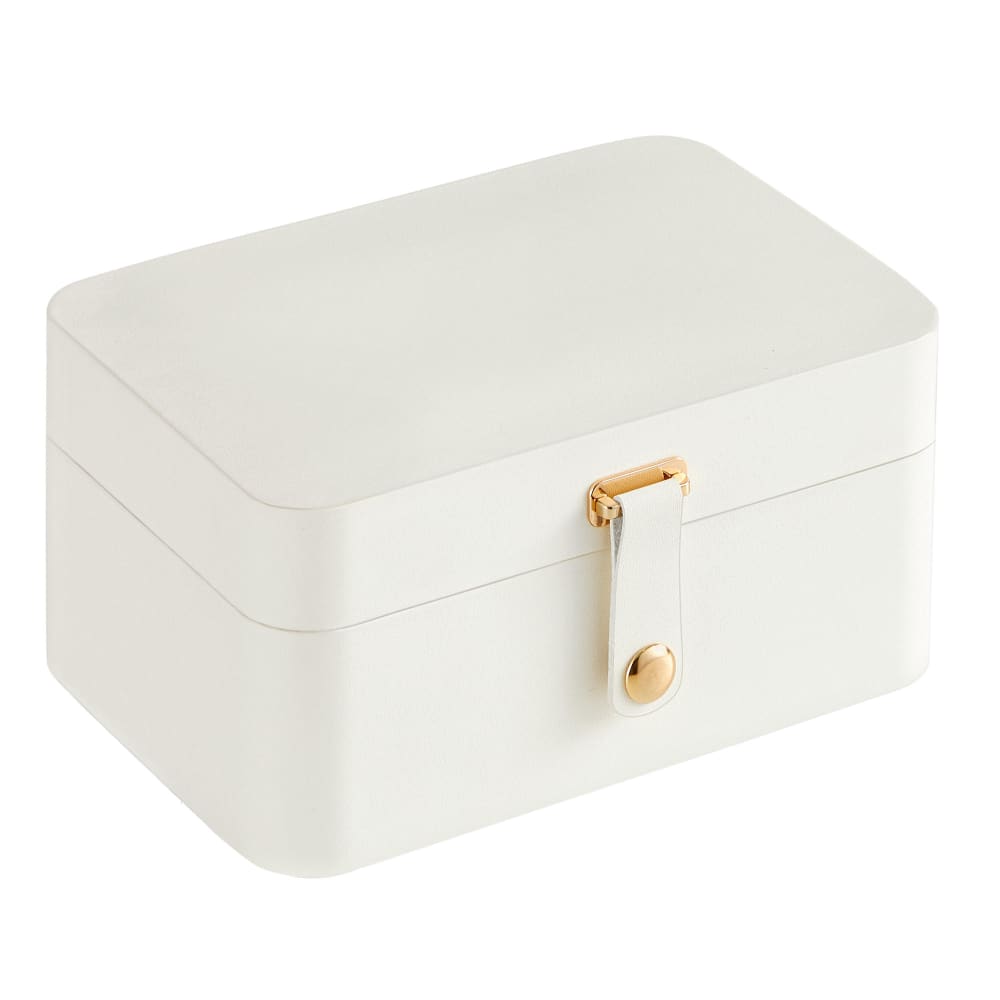 Boîte à bijoux à 2 niveaux Portable 11 x 16 x 8 cm Blanc Nuage