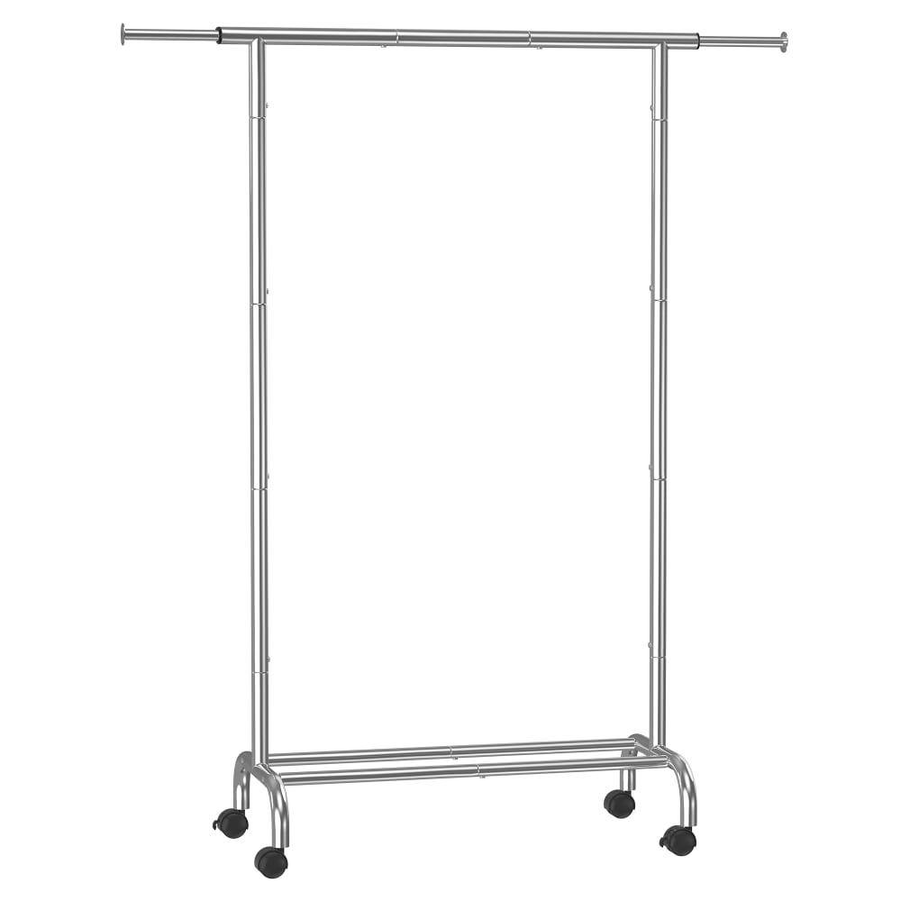 Porte-Manteau à roulettes extensible 40 x (83-120) x 156 cm Argenté