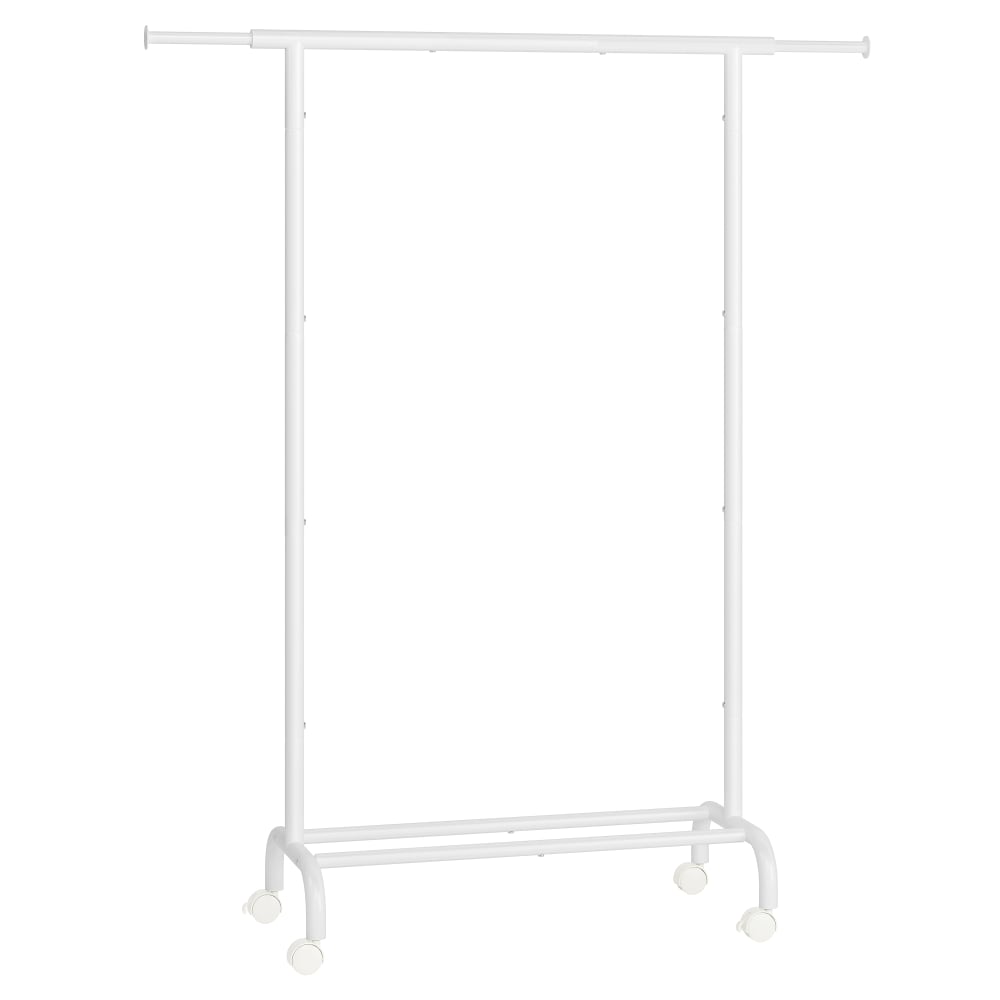 Porte-Manteau à roulettes extensible 40 x (83-120) x 156 cm blanc