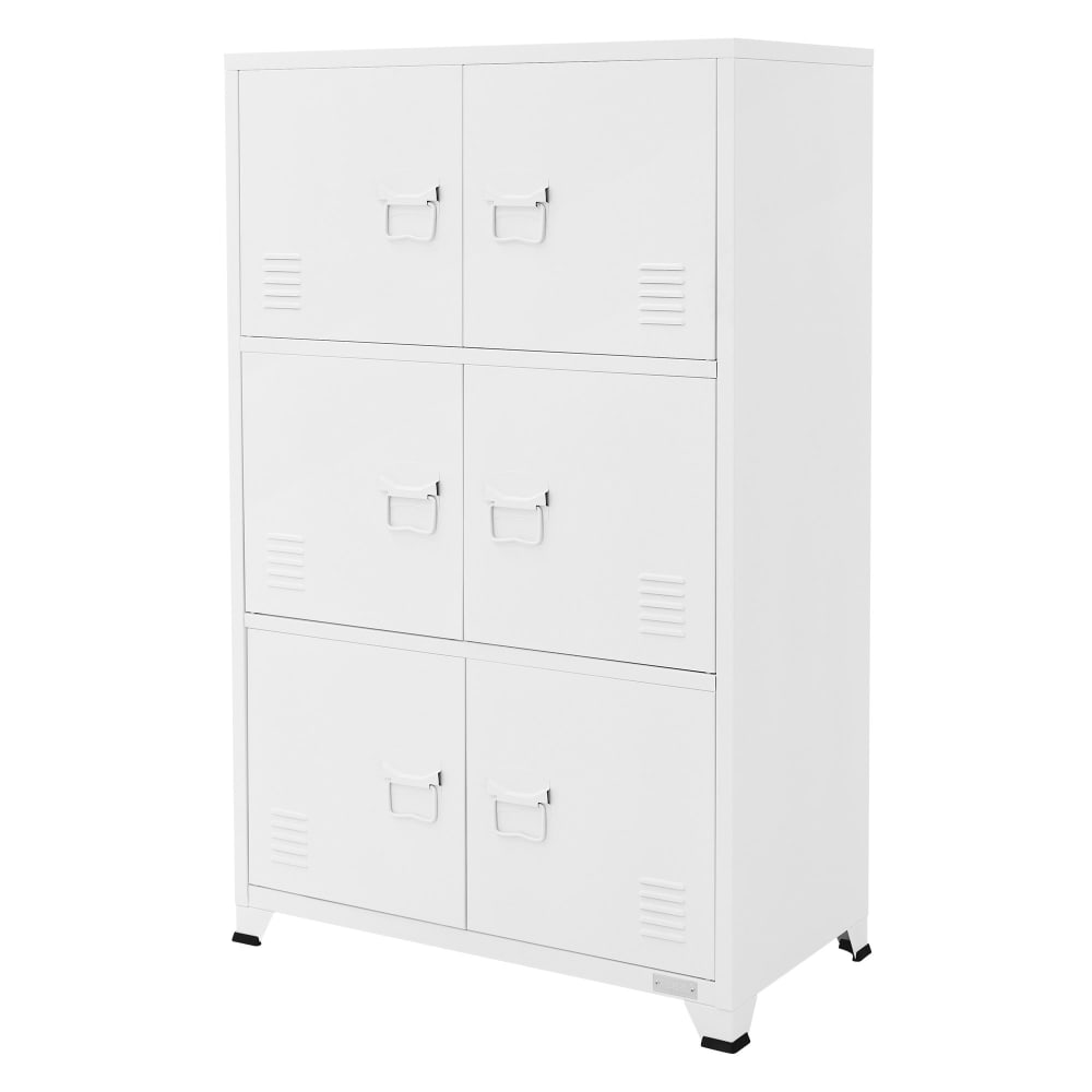 ML-Design Aktenschrank mit Regalfächern 75x40x120 cm Weiß Metall