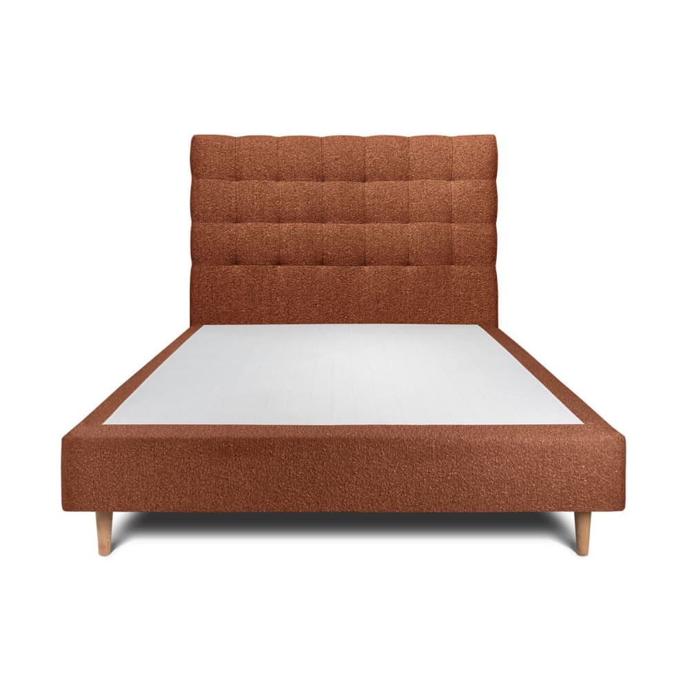 Lit avec tête de lit capitonnée et sommier tapissier  Terracotta 160x2
