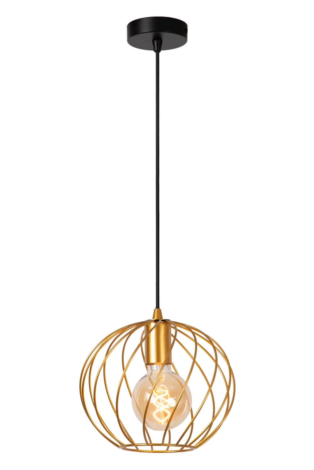 Suspension métal 1 lumière laiton 25 cm