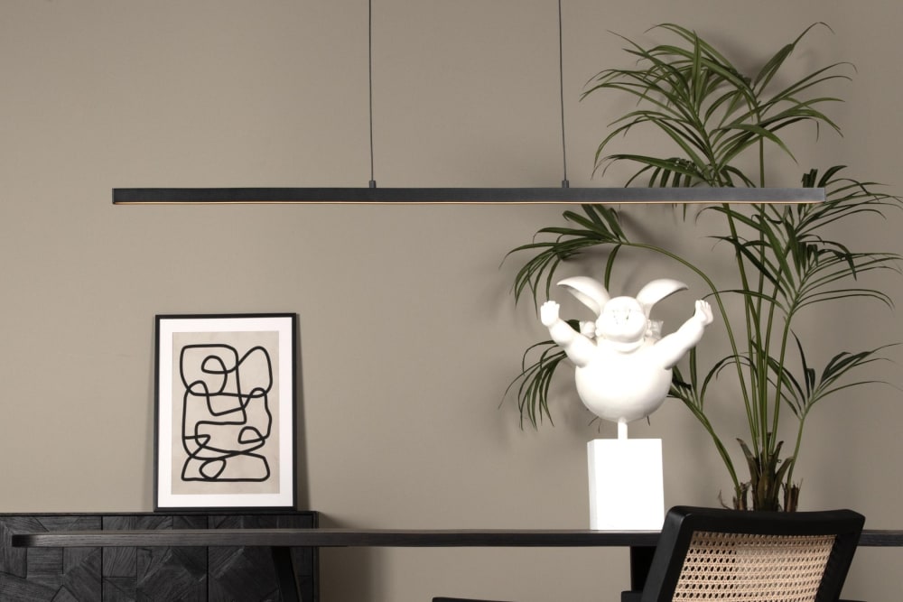 Pendelleuchte aus Metall mit 1 integrierten LED, schwarz -