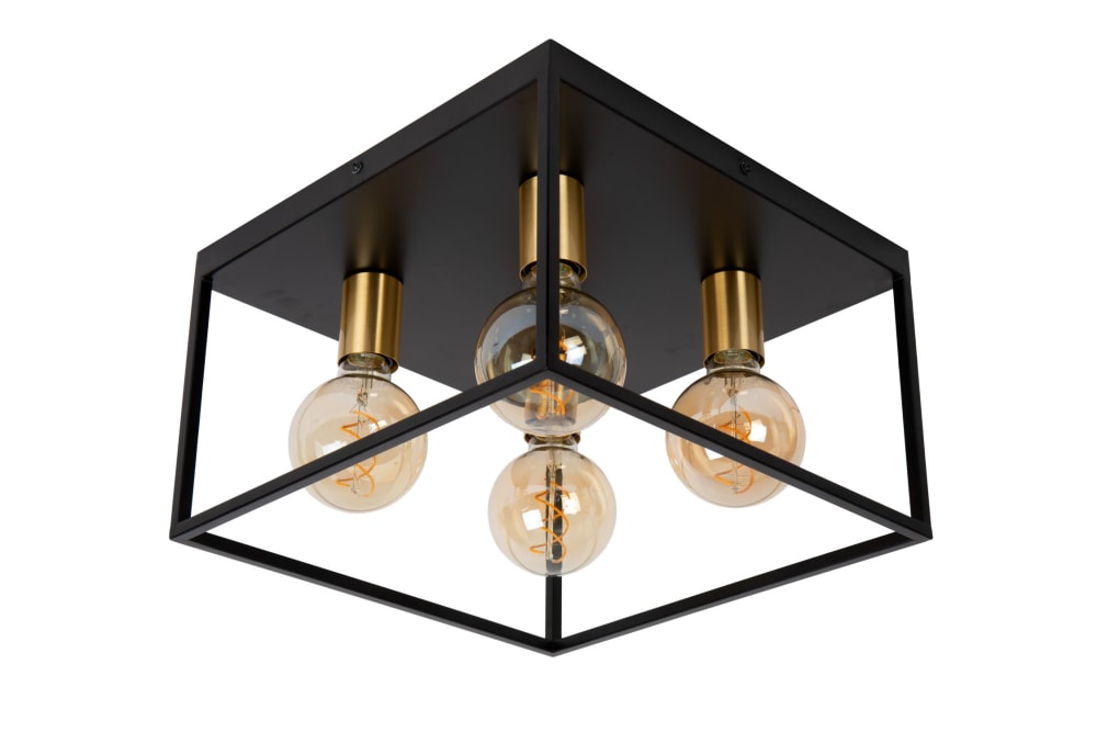 Deckenleuchte aus Metall 4xE27, schwarz - Maisons Du Monde