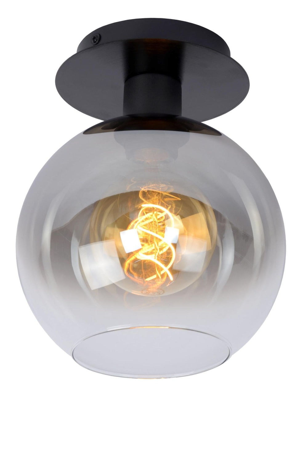 Lucide Deckenleuchte aus Glas 1xE27, schwarz style modern - Glas