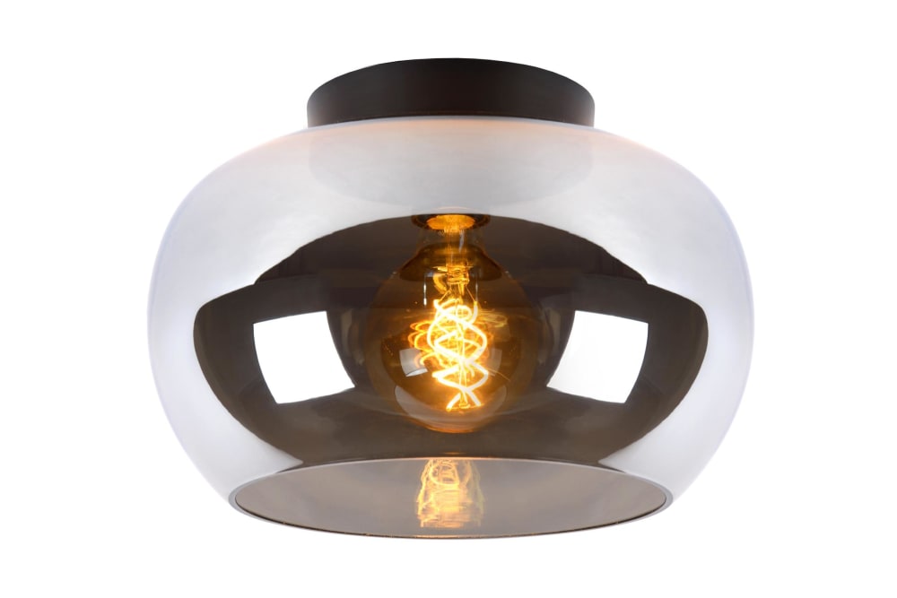 Lucide Deckenleuchte aus Glas 1xE27, rauchfarbe grau style modern - Glas