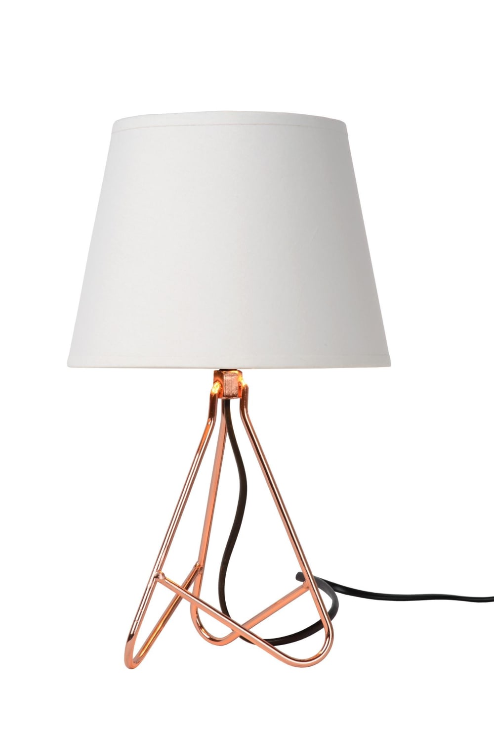 Lucide Tischlampe aus Metall 1xE14, kupfer style modern Weiß Metall