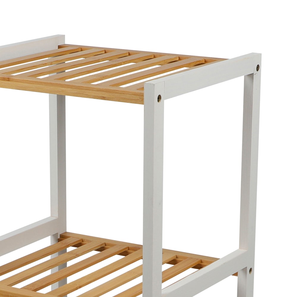 Étagère salle de bain bambou blanc 3 étages 35x30x70cm - Maisons du Monde