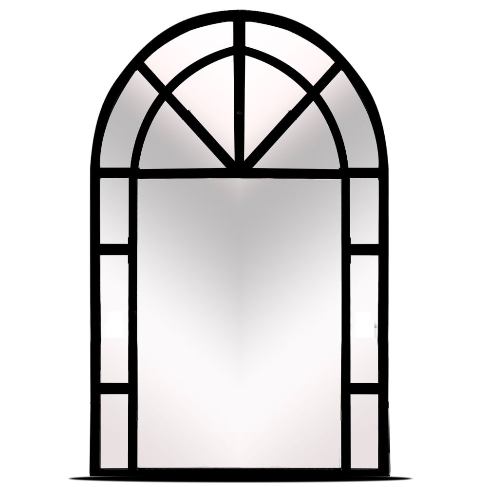 WADIGA Miroir mural fenêtre en métal noir. Dimensions: 91x61x2cm Couleur: Noir Matière: Métal et verre