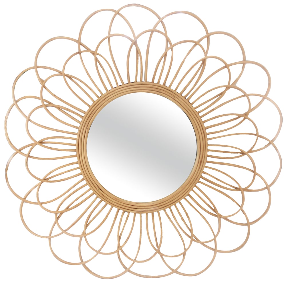 Miroir rond rotin 56cm