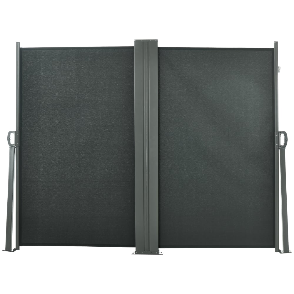 Double store latéral brise-vue paravent rétractable 6L x 1,60H m gris