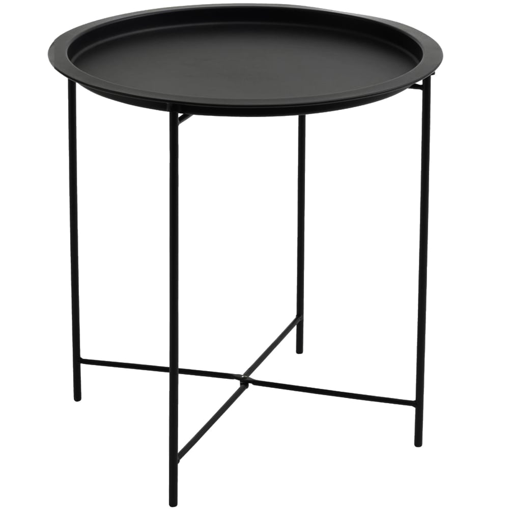 Table d'appoint ronde en métal noir 47x47x51cm Table d'appoint ronde en métal noir 47x47x51cm