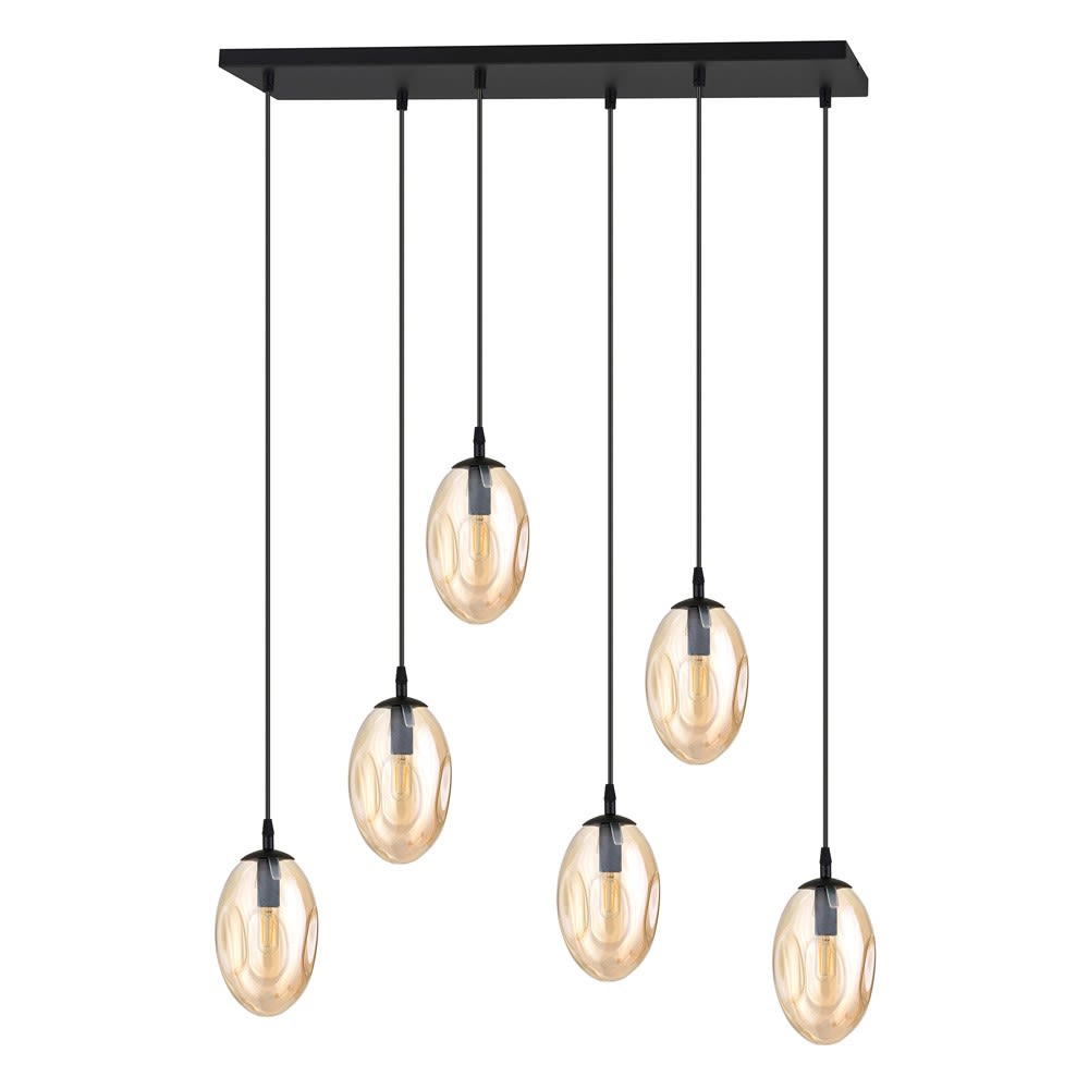 Suspension linéaire avec 6 sphères ambrées réglable Max 100cm — vue 4