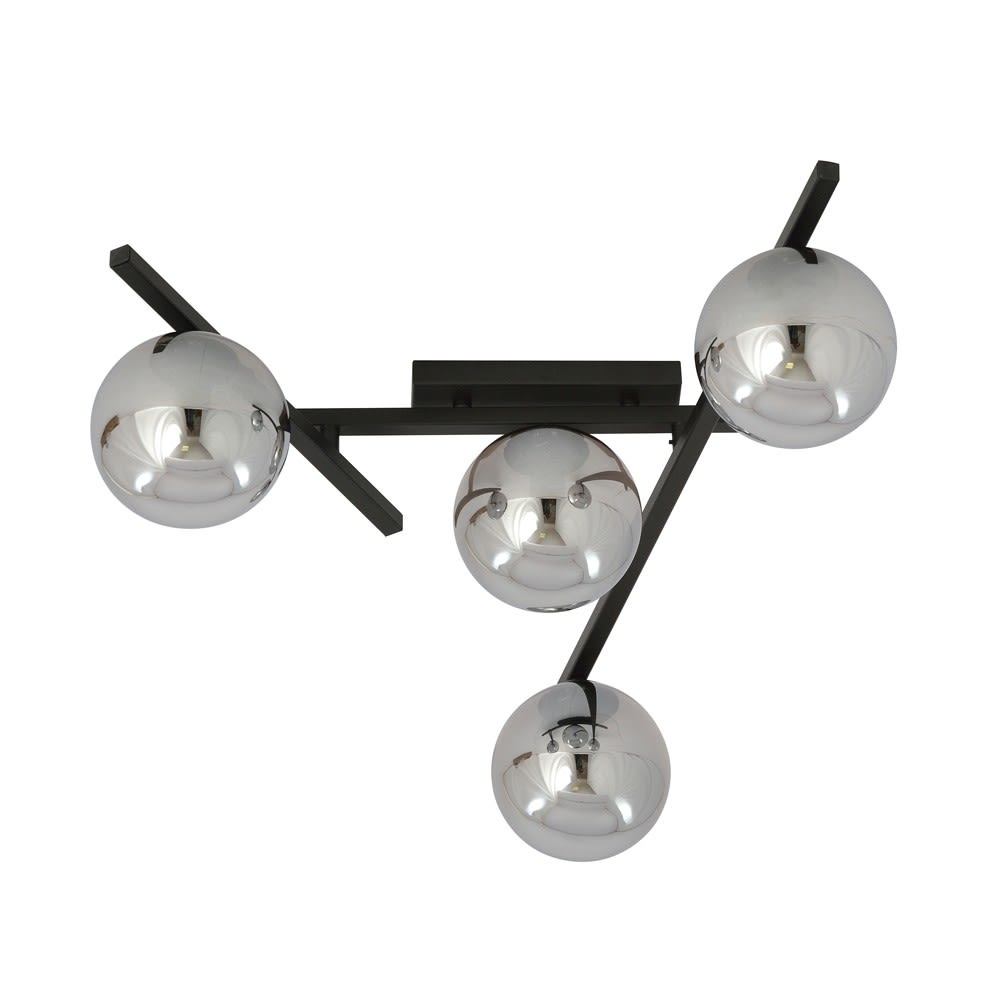 Wonderlamp Deckenleuchte mit 4 Lichtern und verstellbarer Position style modern Schwarz Metall