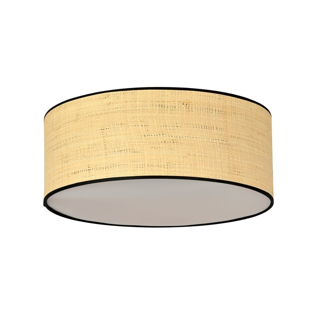 Wonderlamp Deckenleuchte im natürlichen Stil mit Rattanschirm und ø50-Diffusor style landhaus Schwarz Rattan