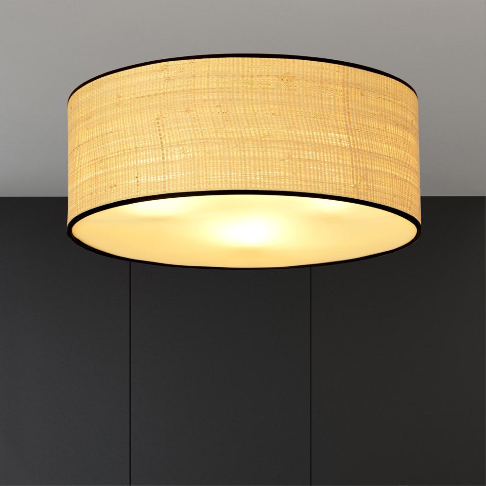 Plafonnier de style naturel avec abat-jour en rotin et diffuseur ø50cm — vue 3