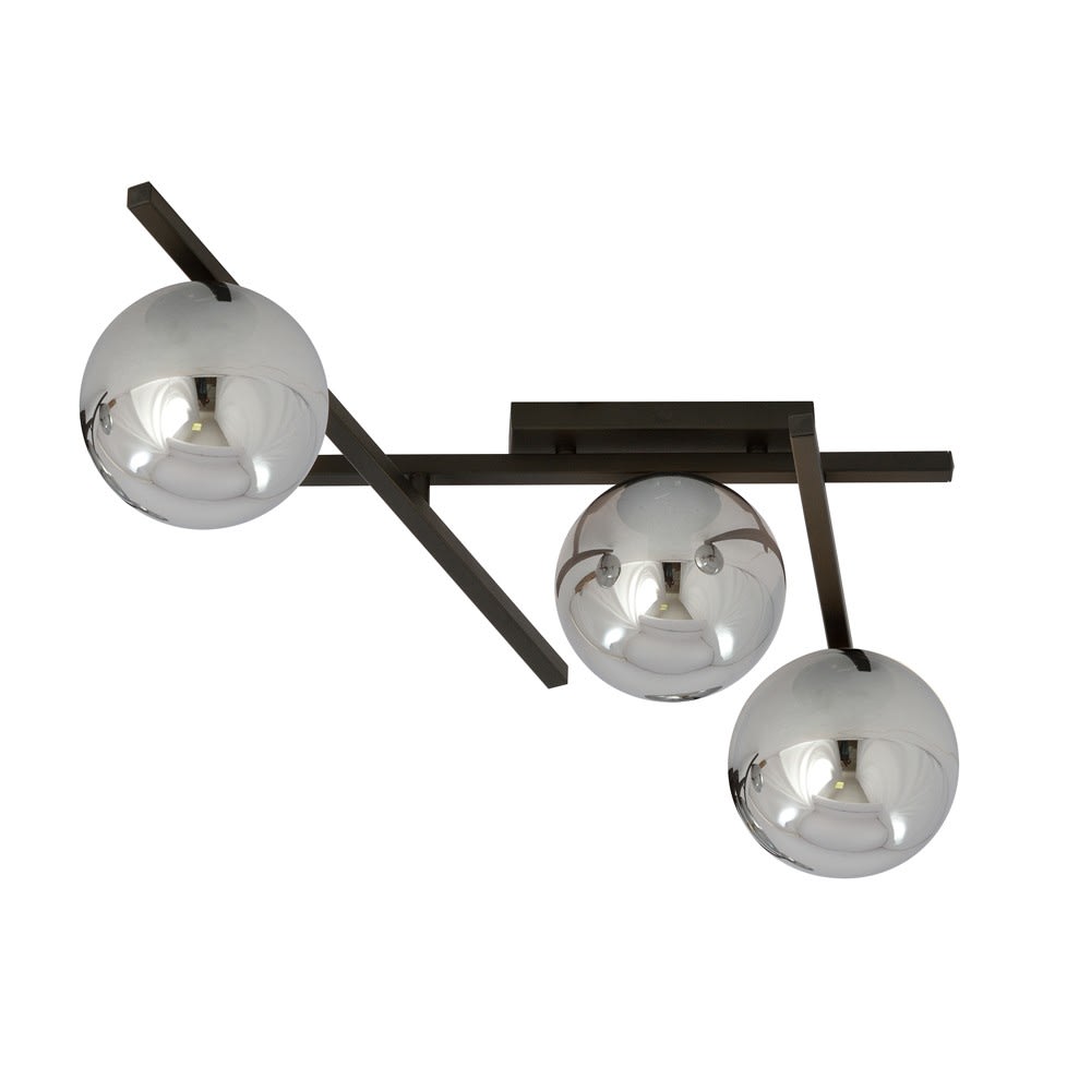 Wonderlamp Deckenleuchte mit 3 Lichtern und verstellbarer Position style modern Schwarz Metall