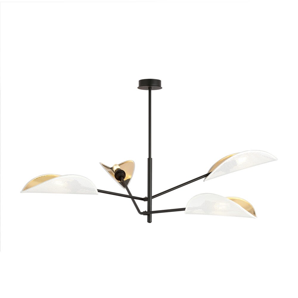 Suspension orientable et 4 abat-jour en tissu blanc — vue 4