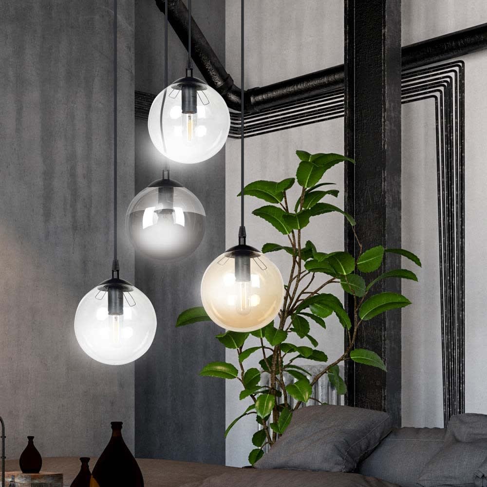 Suspension avec 4 cristaux multicolores réglables en hauteur — vue 3