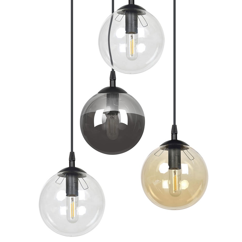Suspension avec 4 cristaux multicolores réglables en hauteur — vue 4