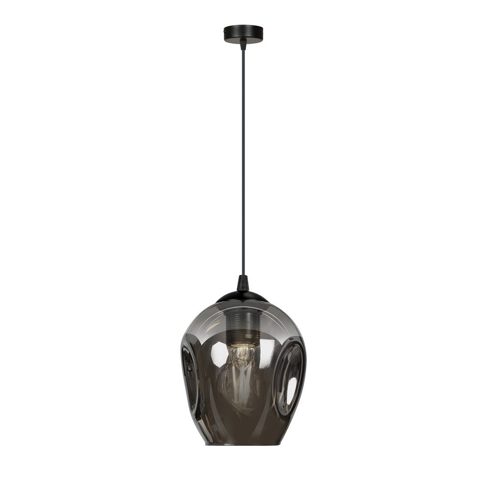 Wonderlamp Hängeleuchte mit verstellbarer Höhe und Schirm aus Graphitglas style modern Schwarz Kristall