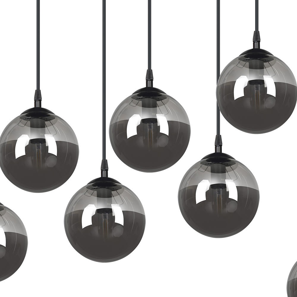Suspension de style vintage avec 9 sphères de verre gris — vue 4