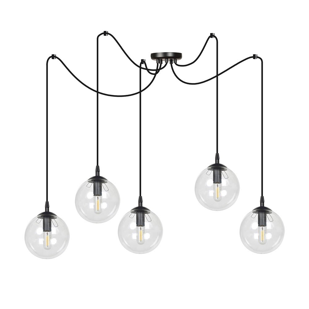 Suspension réglable Max. 200cm et 5 sphères transparentes