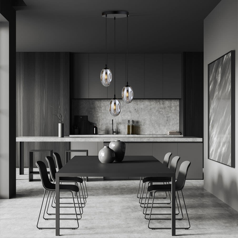 Suspension avec 3 sphères en graphite réglables en hauteur Max. 100 cm — vue 3