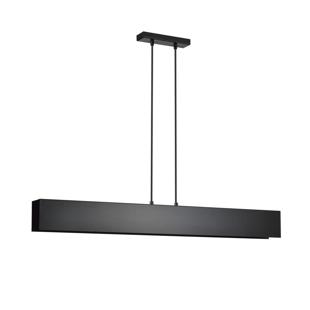 Suspension avec structure en métal rectangulaire noir 4xE27