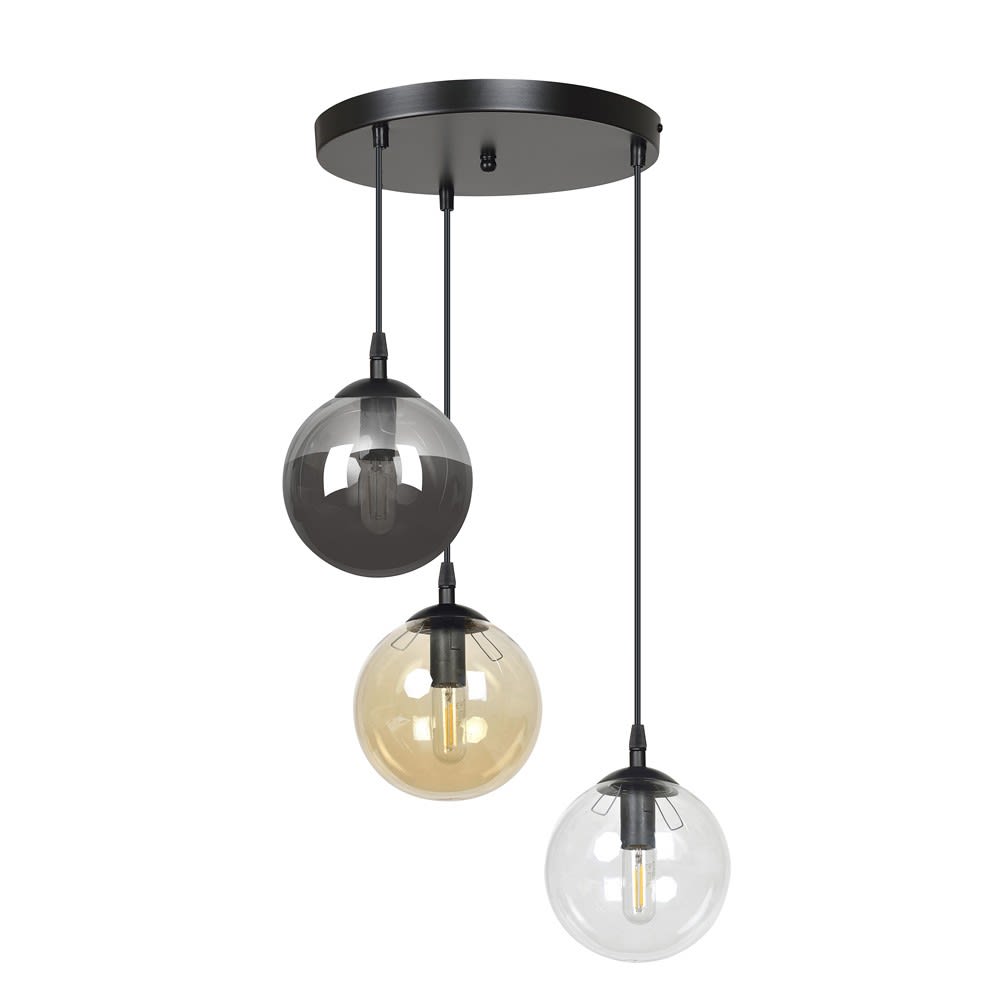 Suspension avec base ronde et câbles multicolores réglables ø40