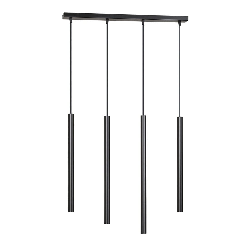 Wonderlamp Hängeleuchte im nordischen Stil mit 4 schwarzen Metalllampenschirmen style modern - Metall