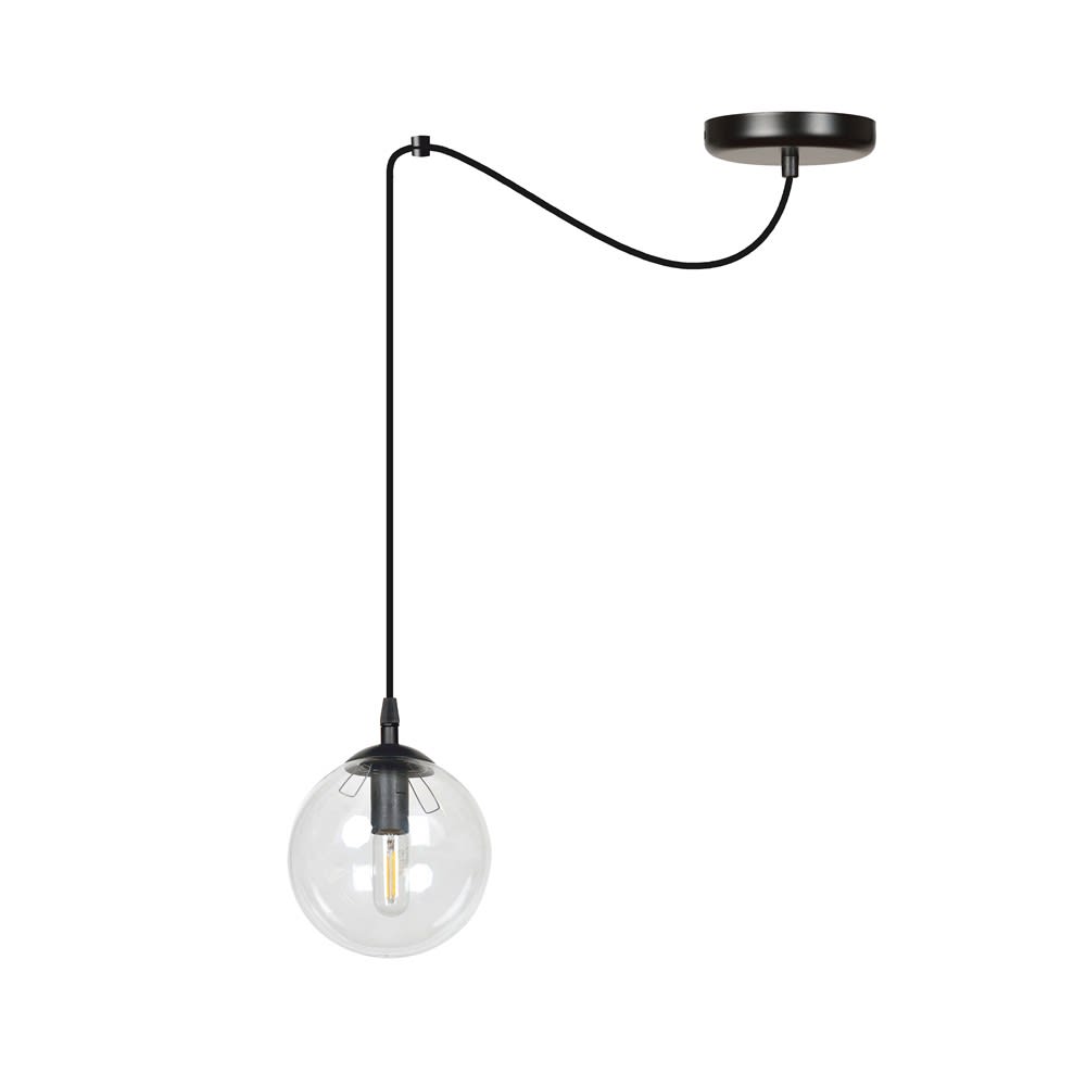 Wonderlamp Hängeleuchte mit transparentem beweglichen und verstellbaren Kabel style modern Schwarz Kristall