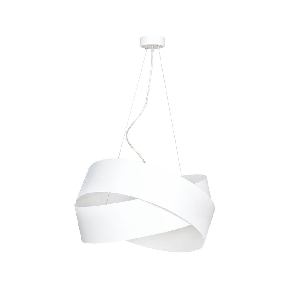 lampara colgante estilo moderno con pantalla de metal blanco o50cm