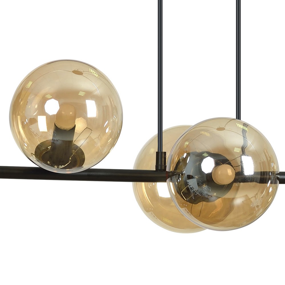 Suspension moderne avec 8 sphères en verre ambré — vue 4