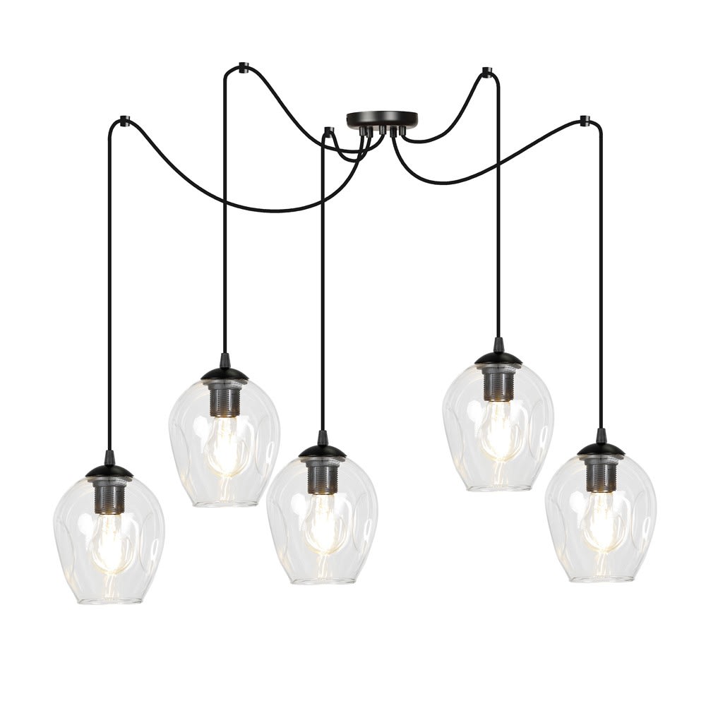 Suspension de style moderne avec 5 câbles mobiles transparents