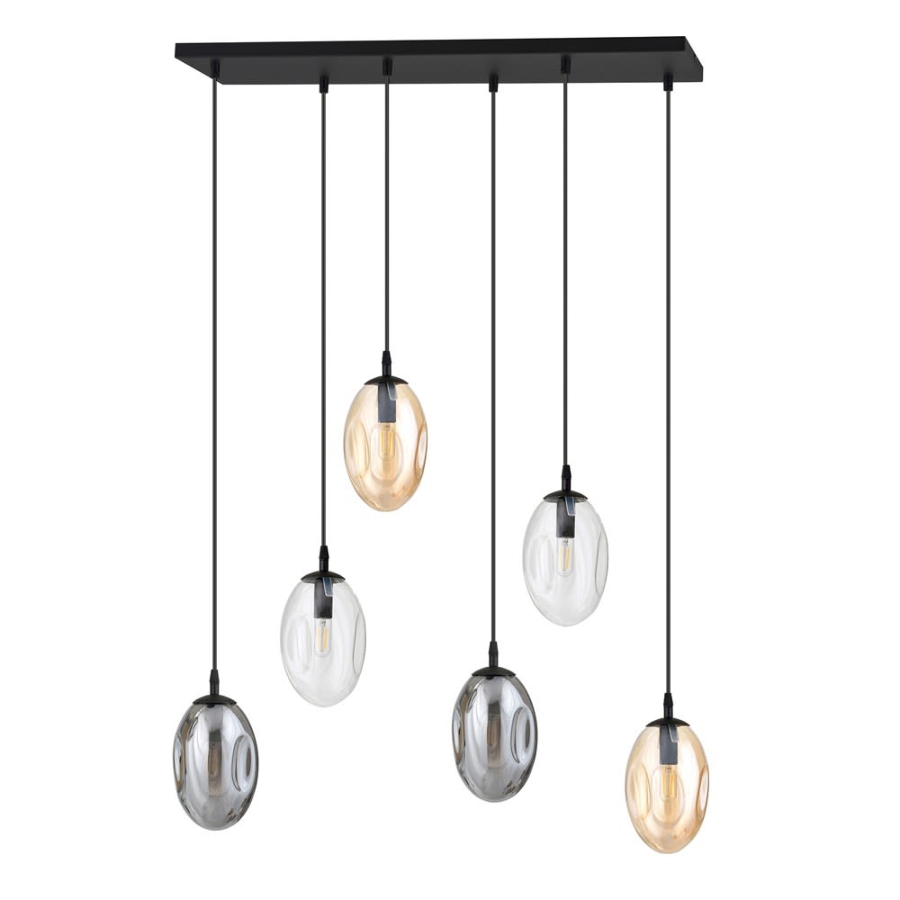 Wonderlamp Hängeleuchte mit 6 verstellbaren mehrfarbigen Kugeln Max 100 style modern - Kristall