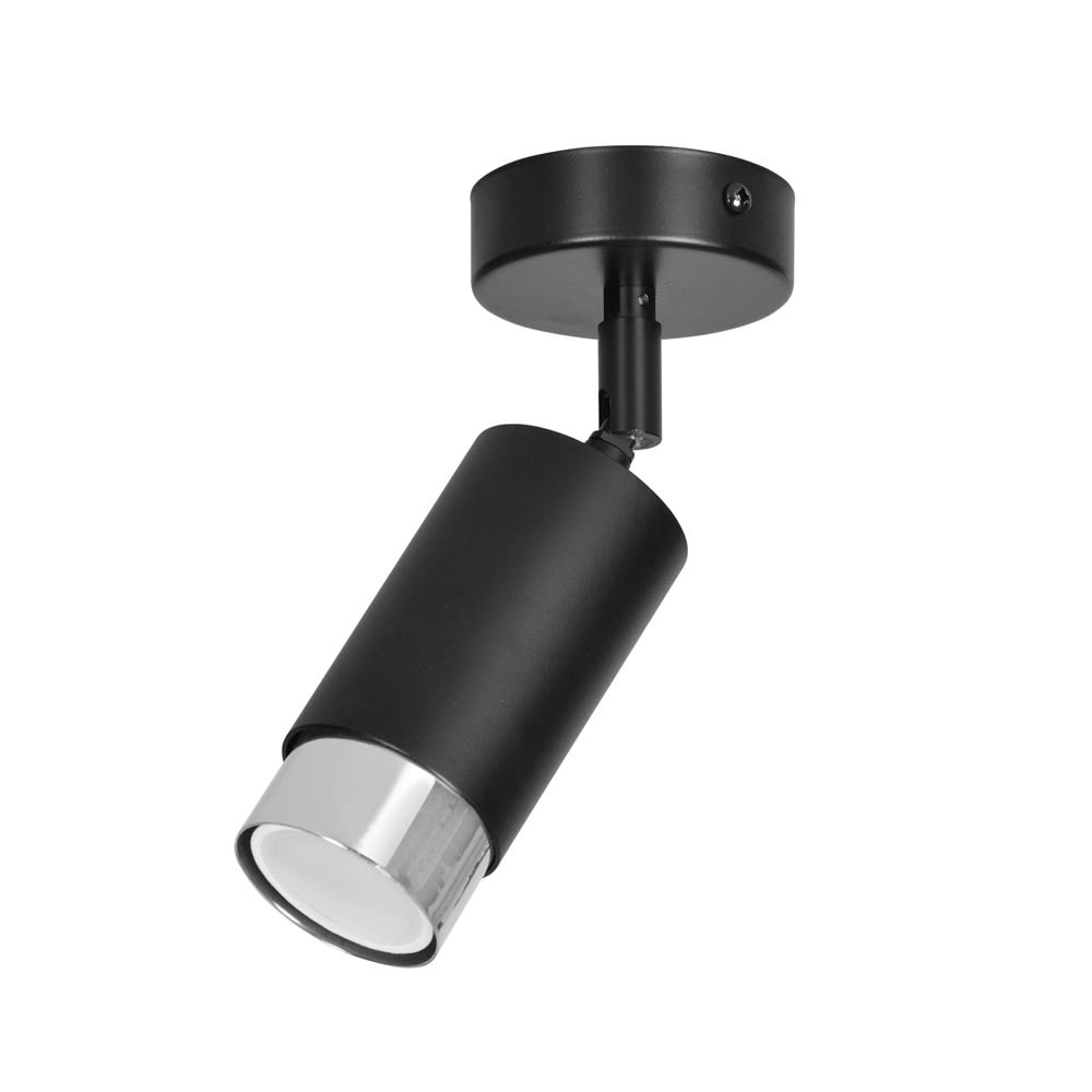 Wonderlamp Verstellbarer Deckenstrahler aus schwarzem Metall mit Chromdetails style modern - Metall