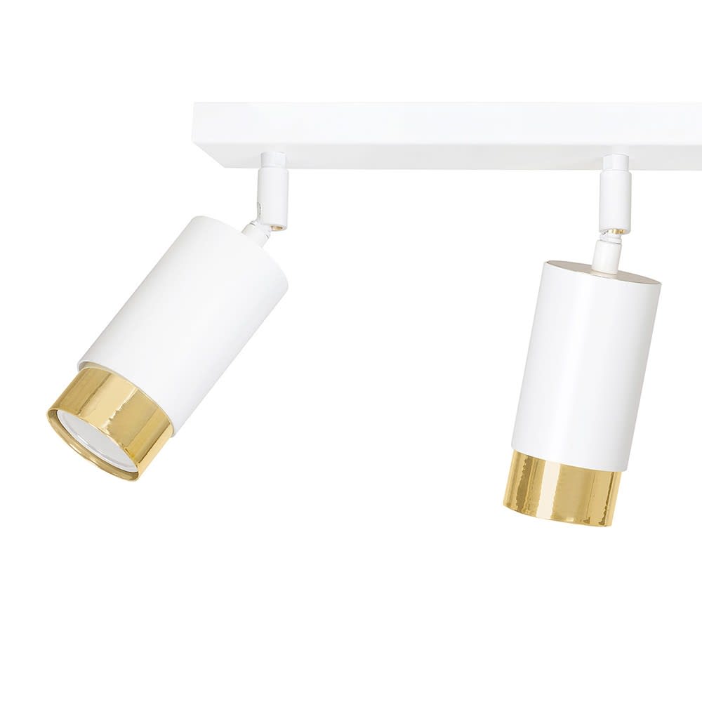 Plafonnier linéaire avec 4 spots orientables blanc et doré — vue 4