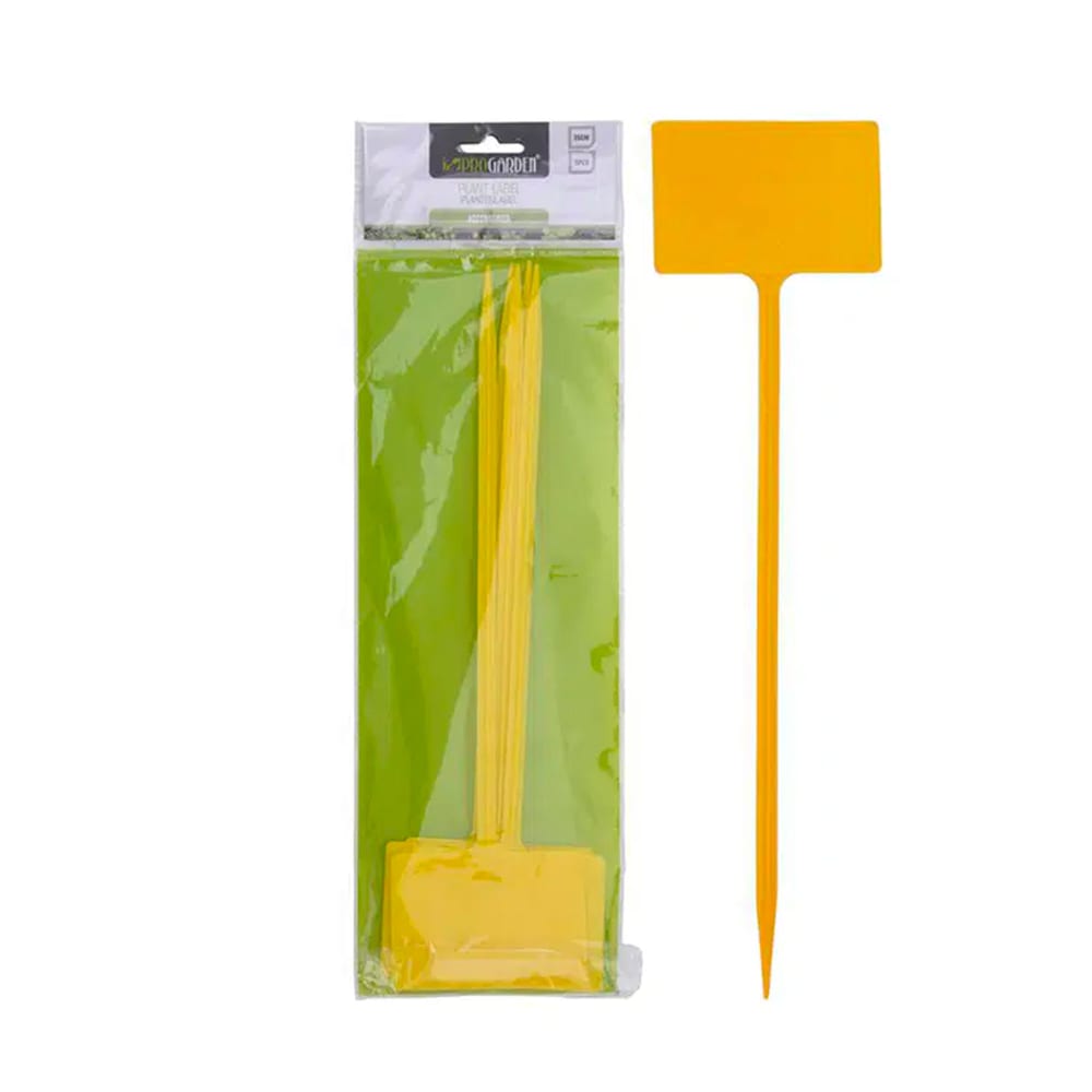 Set de 5 étiquettes pour potager en plastique jaune — vue 4