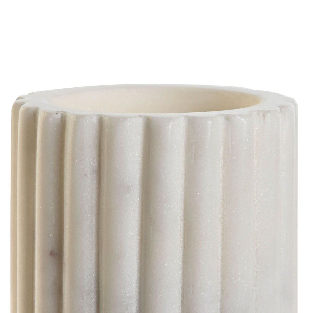 Porte brosse à dents en marbre blanc 8x8x10cm — vue 4