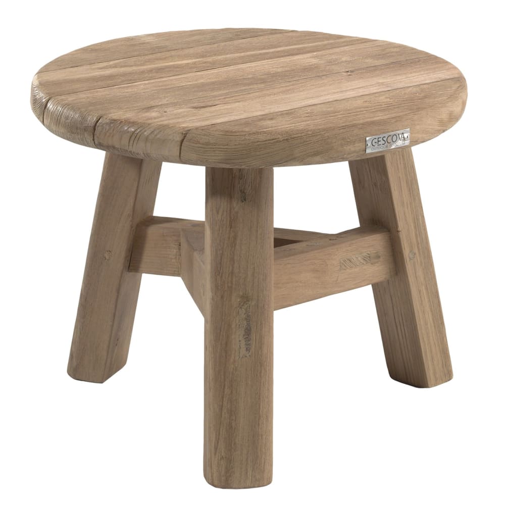 Table basse de jardin ronde en teck recyclé D50
