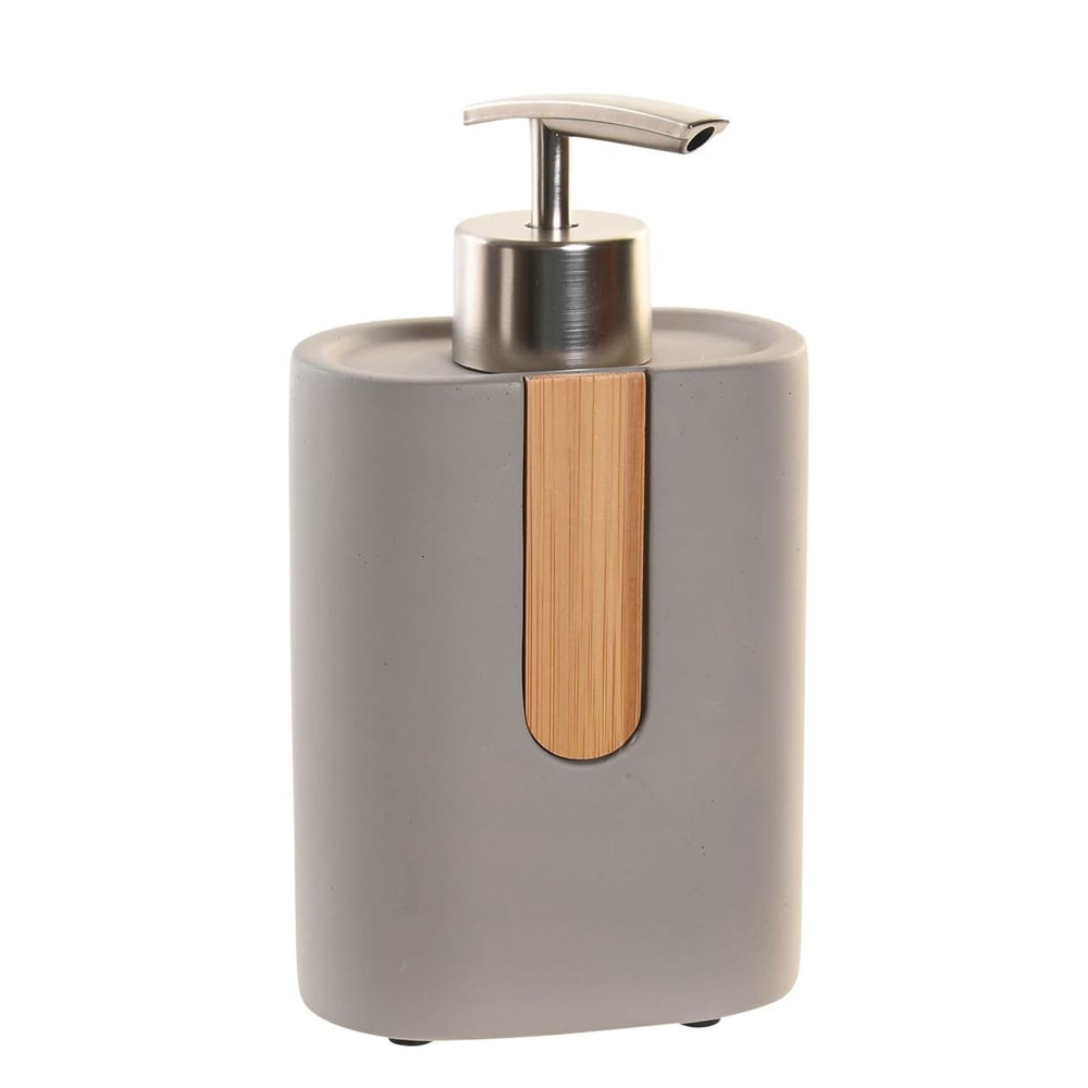 WADIGA Dimensions: 8.5x5x15cm Couleur: gris et bambou Matière: béton, bambou, inox