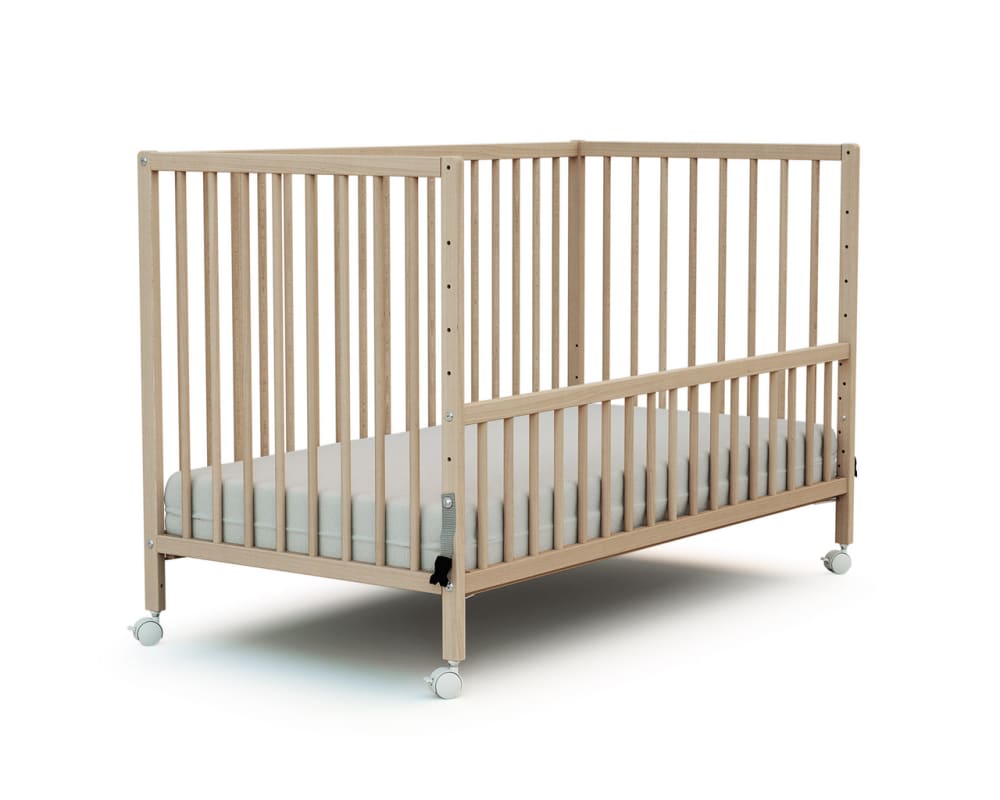 Lit+bebe+cododo+en+bois+Hetre+Brut+60+x+120+cm